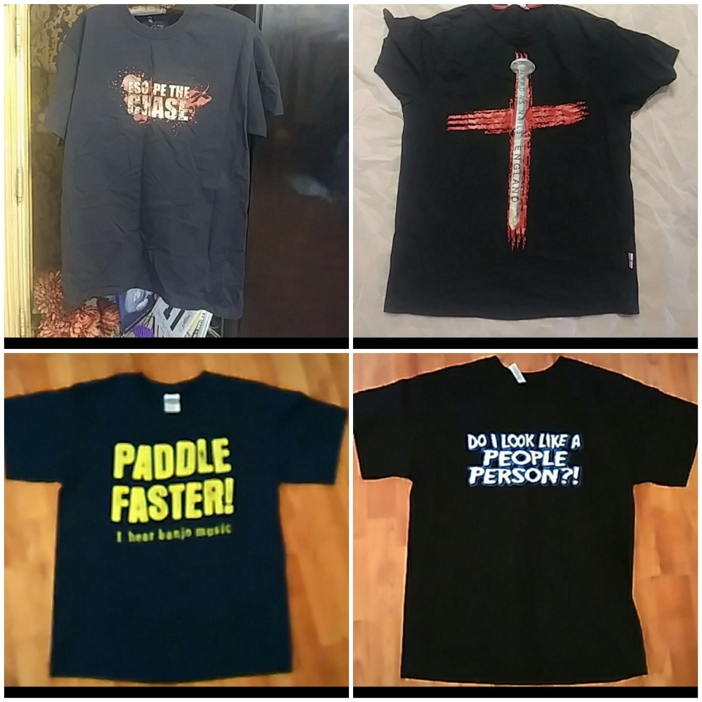 Mens logo T Shirts Crew Shortsleeve Package of 4 black band London zombie